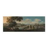 Paolo Anesi, Paire de paysages de la campagne romaine animés de figures