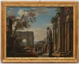 Giovanni Paolo Panini, Paire de caprices architecturaux, a pair, oil on canvas