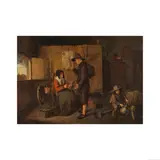 Scène d'intérieur avec une fileuse by Quiringh van Brekelenkam, oil on panel, sold Apr 2024