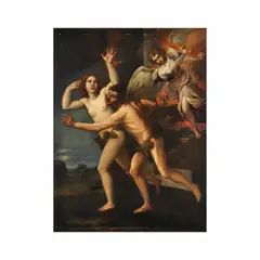 Ecole florentine, Adam et Ève chassés de l'Éden, oil on canvas
