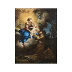 Pierre de Cortone, La Vierge présentant l'Enfant Jesus à Saint François d'Assise, oil on canvas