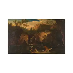 Jacob de Heusch, Les chutes de Tivoli, oil on canvas