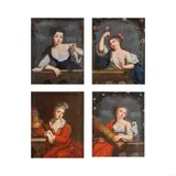 Ecole française, Les Quatre Saisons, a set of four, oil on canvas