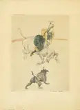 Untitled (The Dancer; Woman on horse; The Clown; The Ballernia) (4 works) by Henri de Toulouse-Lautrec, c. 1864, Collotype on Rives BFK paper, each signed in pencil, sold Nov 2023