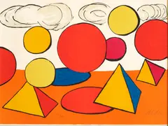 Alexander Calder, One Plate, from La Mémoire Eléméntaire, 1976, Lithograph in colors on Arches paper