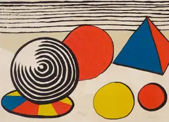 Alexander Calder, One Plate, from La Mémoire Eléméntaire, 1976, Lithograph in colors on wove paper