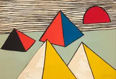 Alexander Calder, One Plate, from La Mémoire Eléméntaire, 1976, Lithograph in colors on Arches paper