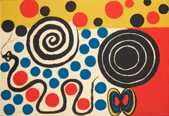 Alexander Calder, Untitled, Snake & Apple foams, c. 1976, Lithograph in colors on wove paper