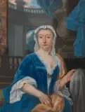 English School, Portrait of a lady in a palace interior, circa 1750, pastel
