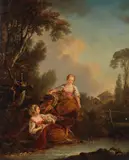 François Boucher, The pleasures of fishing, oil on panel