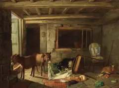 Intruders by Charles Hunt, oil on canvas, sold Apr 2024