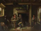 Charles Hunt, The card school, oil on canvas