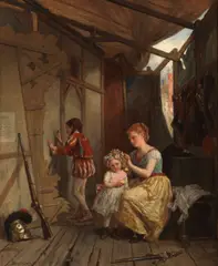 Théophile Emmanuel Duverger, Backstage, oil on panel