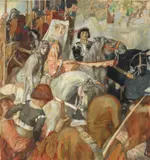 Norman Lindsay, The procession, watercolour and bodycolour over traces of pencil