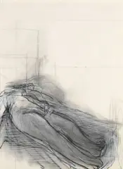 Karl Weschke, Sleeping woman, circa 1993, pencil, charcoal and chalk on paper