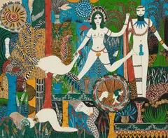 Dorothy Iannone, Flora and Fauna, Um 1973, Gouache, Tusche und Filzstift auf Karton