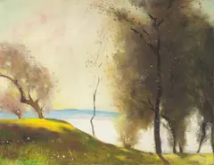 Der Morgen (Gardasee) by Lesser Ury, Um 1900, Öl auf Leinwand, sold May 2024