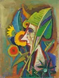 Blumenelf by Karl Hofer, 1954, Öl auf Hartfaser, sold Nov 2010