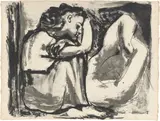 Femme assise et dormeuse by Pablo Picasso, 1947, Lithografie auf Velin, sold Jun 2023