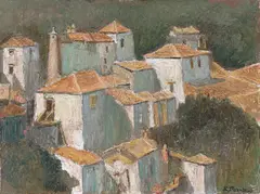 Theodor Rosenhauer, Convento da Arrabida, 1981, Öl auf Leinwand