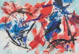 Fred Thieler, O.T.“ („Rot in Kaltem“), 1956, Öl auf Leinwand