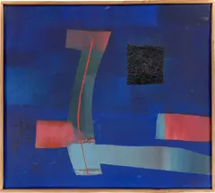Mit Rot by Fritz Winter, 1973, Öl auf Leinwand, sold Jun 2023