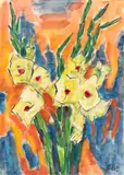 Schwertlilien by Karl Schmidt-Rottluff, 1967, Aquarell auf Papier, sold Jun 2022