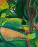 Elisabeth Epstein, Waldphantasie, 1928, Öl auf Pappe