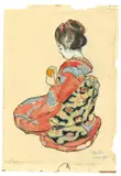 Emil Orlík, Sitzende Geisha mit Satsuma