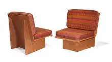 William Wesley Peters, Chairs (2), 1963, Laminated wood, original upholstery