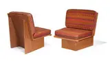 William Wesley Peters, Chairs (2), 1963, Laminated wood, original upholstery