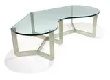 J. R. Davidson, Custom biomorphic occasional table, Aluminum, glass