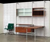 George Nelson, Comprehensive Storage System, c. 1958, Walnut, enameled aluminum
