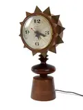 George Nelson, Chess Piece table clock, 1957, Walnut, cherry, brass