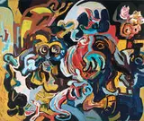 Carlos Mesquita, Ri-Beira, 1985, Oil on canvas