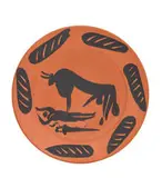 Pablo Picasso, Tauromachy Scene, 1957, Red earthenware clay with engobe decoration and knife engraving