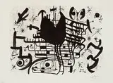 Untitled (Black Plate) by Joan Miró, c. 1977, Lithograph on paper, sold May 2013