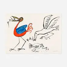 Paix by Alexander Calder, 1972, lithograph in colors, sold Oct 2021