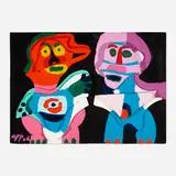 Karel Appel, Couple in Wood, 1975, hand-painted acrylic on wood construction