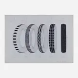 Richard Hamilton, Five Tyres Remoulded, 1971, screenprint on seven sheets of frosted mylar, cast relief in white silicone elastomer