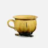 George E. Ohr, Novelty chamberpot with stilt, c. 1900, glazed earthenware