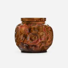 Jar by George E. Ohr, 1897-1900, glazed earthenware, sold Oct 2021