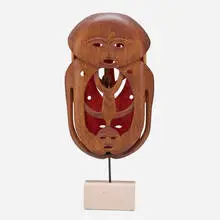 Edwin Scheier, Untitled, 1967, guanacaste, paint, carved stone