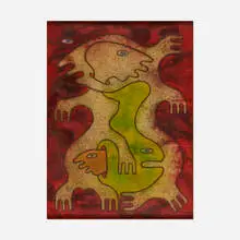 Edwin Scheier, Untitled, 1975, mixed media with oil pastel and tempera on paper