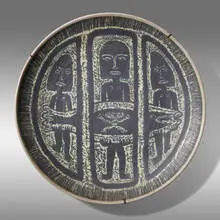 Edwin and Mary Scheier, Early and Large charger, c. 1950, glazed stoneware