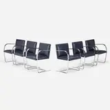 Brno chairs, set of six by Ludwig Mies van der Rohe, leather, chrome-plated steel, sold Oct 2021