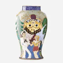 Michael and Magdalena Suarez Frimkess, Vase, 1992, hand-decorated glazed earthenware