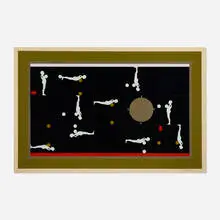 Falling Man Manscape by Ernest Trova, 1966, screenprint in colors, sold Oct 2021