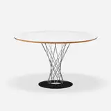 Isamu Noguchi, Dining table, model 312, 1955, laminate over plywood, chrome-plated steel, enameled steel