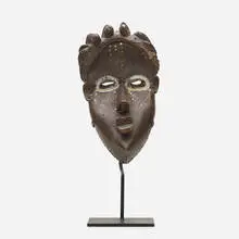 Deangle mask by Dan, carved wood, pigment, sold Oct 2021